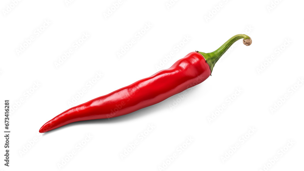 Red chili isolated on a transparent background. Generative AI