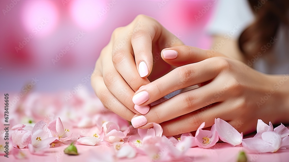 Fototapeta premium Female hands with manicure