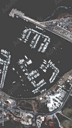 Sicilian harbor full of yachts in the morning