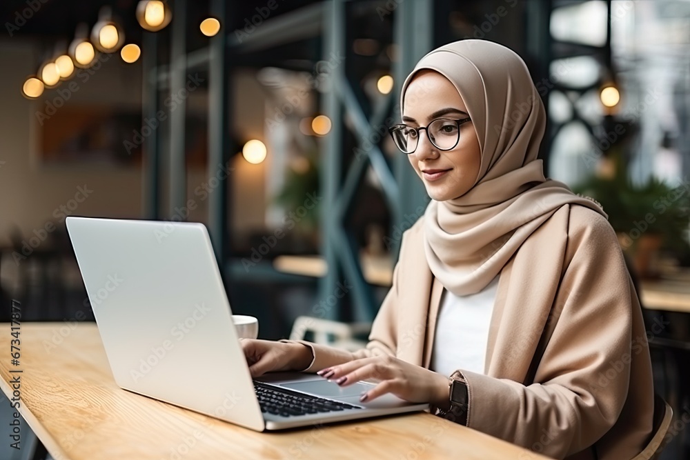 Muslim woman using phone Muslim woman using phone