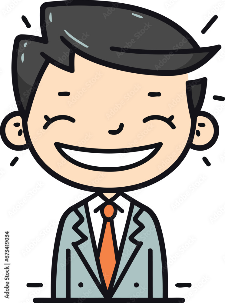 Businessman Smiling Cartoon Vector Illustration Businessman Smiling Cartoon Vector Illustration