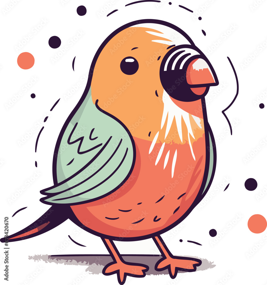 Vector illustration of a cute little bullfinch on white background. Vector illustration of a cute little bullfinch on white background.