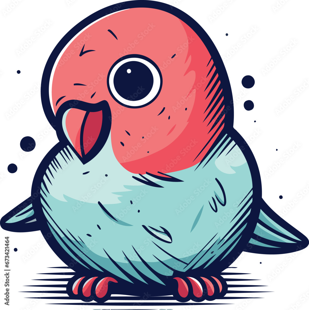 Cute cartoon parrot. Vector illustration isolated on white background. Cute cartoon parrot. Vector illustration isolated on white background.