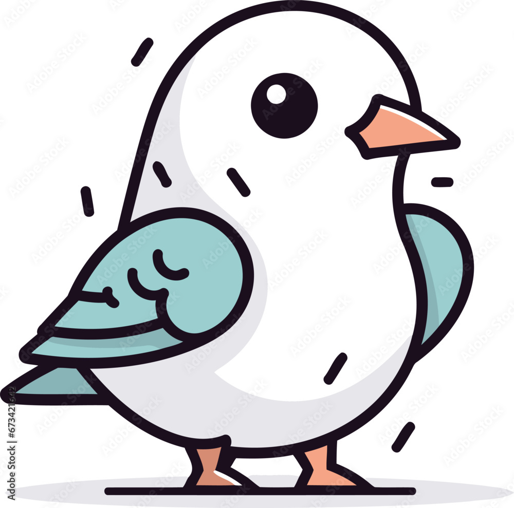 Pigeon Bird Cartoon Vector Illustration. Cute Bird Character Pigeon Bird Cartoon Vector Illustration. Cute Bird Character