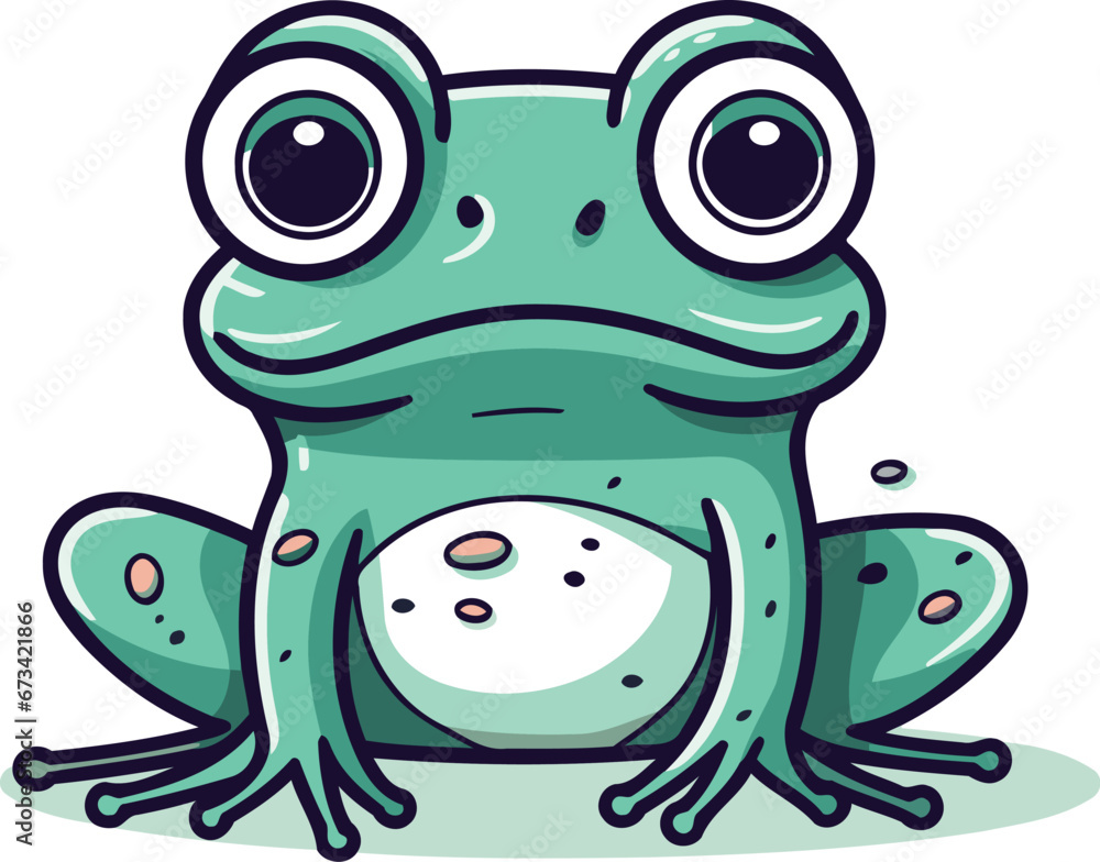 Fototapeta premium Frog. Vector illustration. Isolated on a white background.
