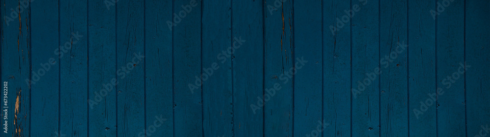 Blue painted wooden texture, wood background panorama banner Blue painted wooden texture, wood background panorama banner