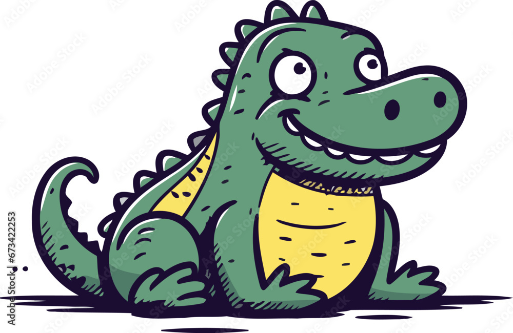 Cute cartoon crocodile. Vector illustration on a white background. Cute cartoon crocodile. Vector illustration on a white background.