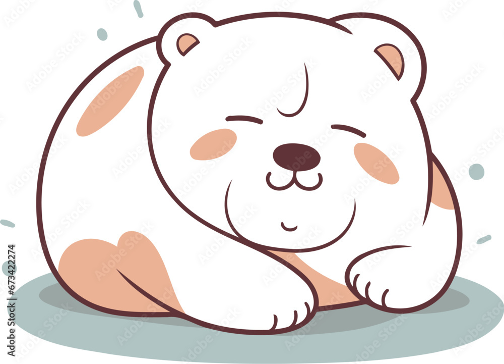 Cute little panda sleeping on the floor. Vector illustration. Cute little panda sleeping on the floor. Vector illustration.