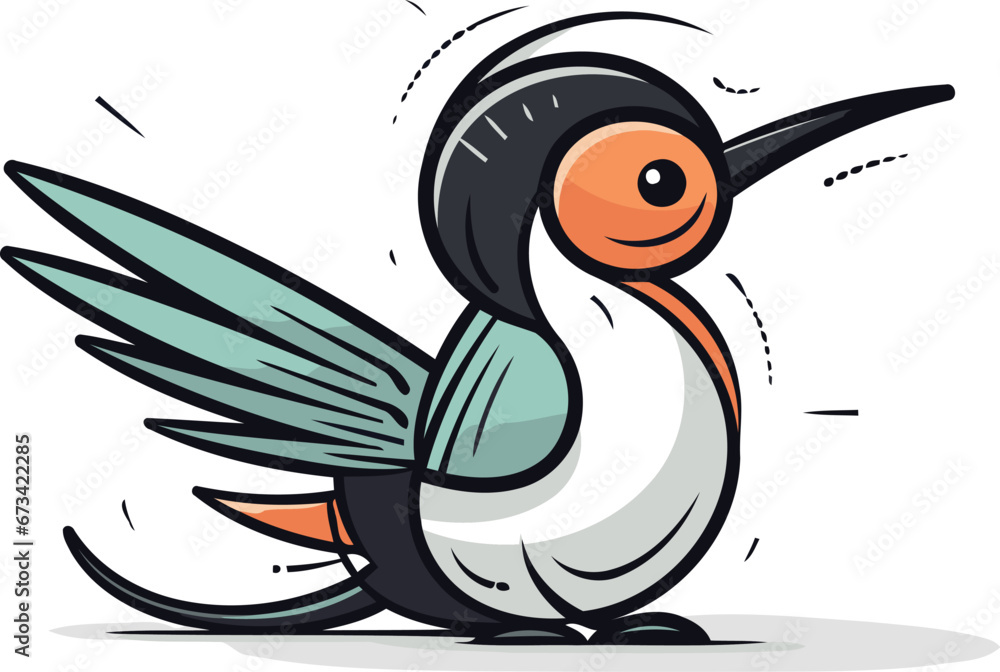 Obraz premium Hummingbird icon. Vector illustration of a cartoon Hummingbird
