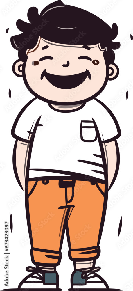 Smiling boy in casual clothes. Vector illustration in cartoon style. Smiling boy in casual clothes. Vector illustration in cartoon style.