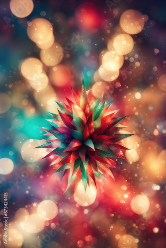 Vertical abstract composition of happy holidays card with blurred background, christmas celebration, Culture and Religion concept, generative ai © João Macedo