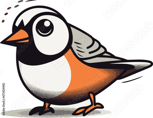 titmouse on white background. vector illustration. eps 10