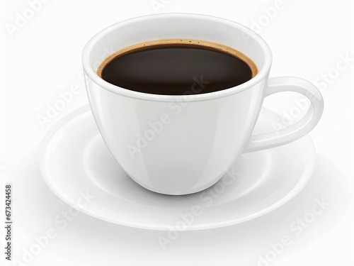 Сoffee cup with fresh coffee, with a saucer containing isolated on white