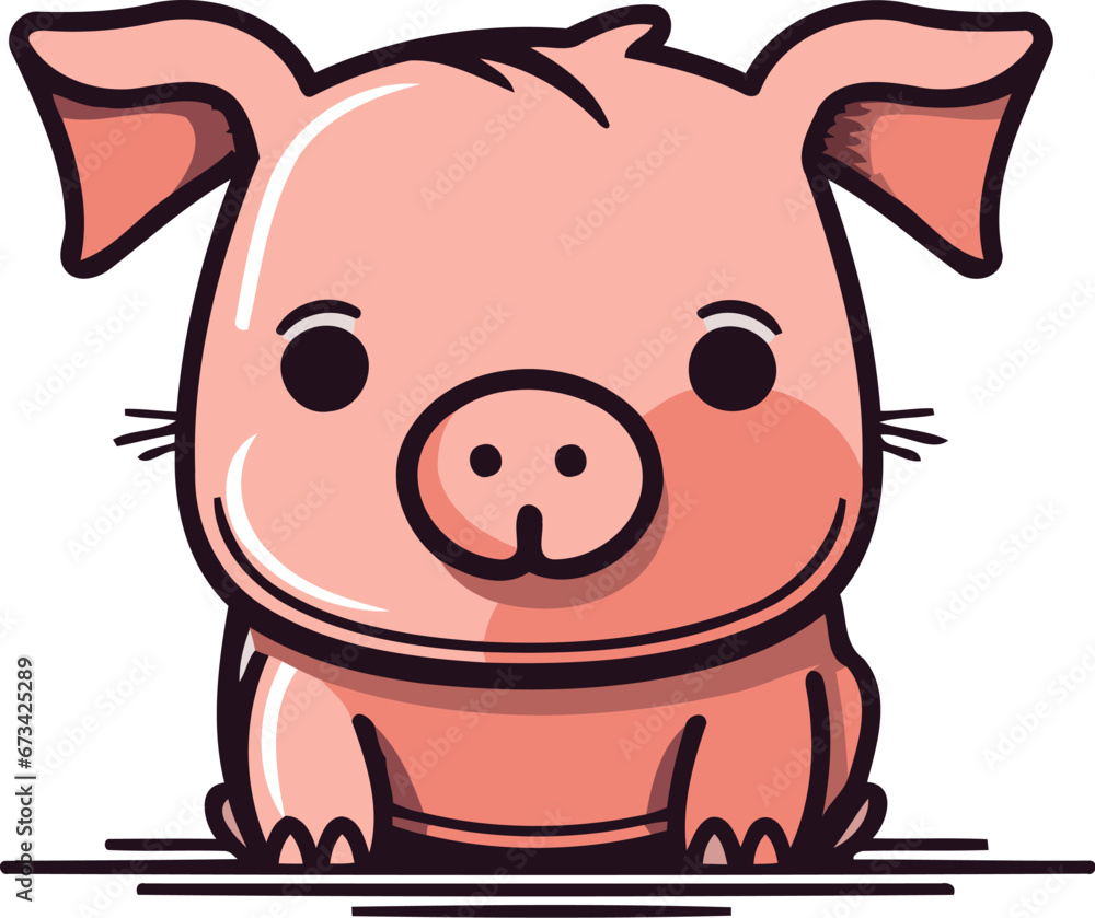 Cute pig. Vector illustration of a cute pig. Cartoon pig. Cute pig. Vector illustration of a cute pig. Cartoon pig.