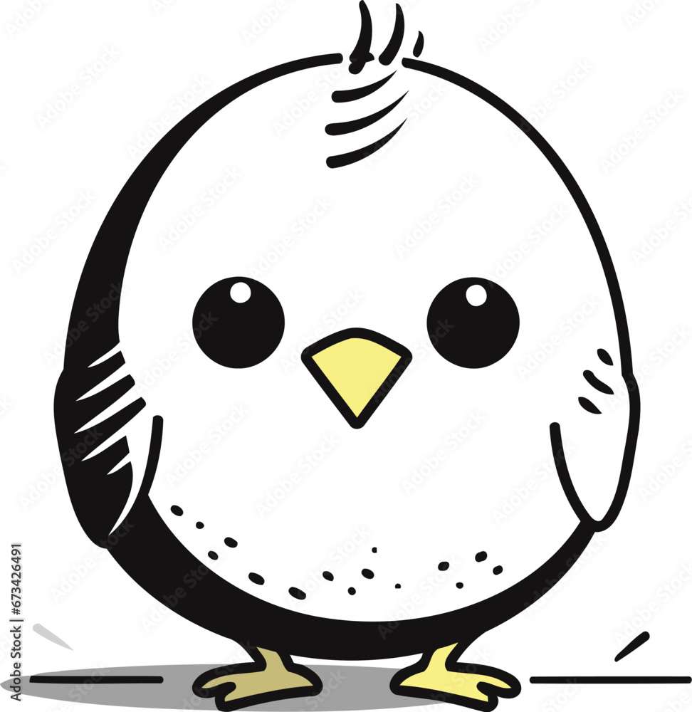 cute cartoon bird on a white background. vector illustration. clip art