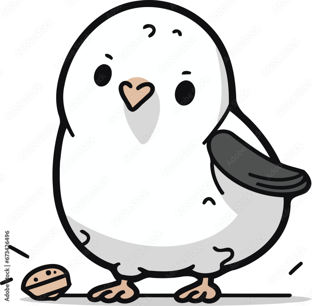 Illustration of a Cute Little Bird Cartoon Character with Easter Egg Illustration of a Cute Little Bird Cartoon Character with Easter Egg