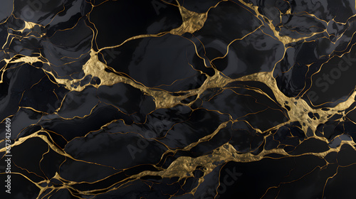 Black and gold marble texture design for cover book or brochure, poster, wallpaper background or realistic business and design artwork generativ ai