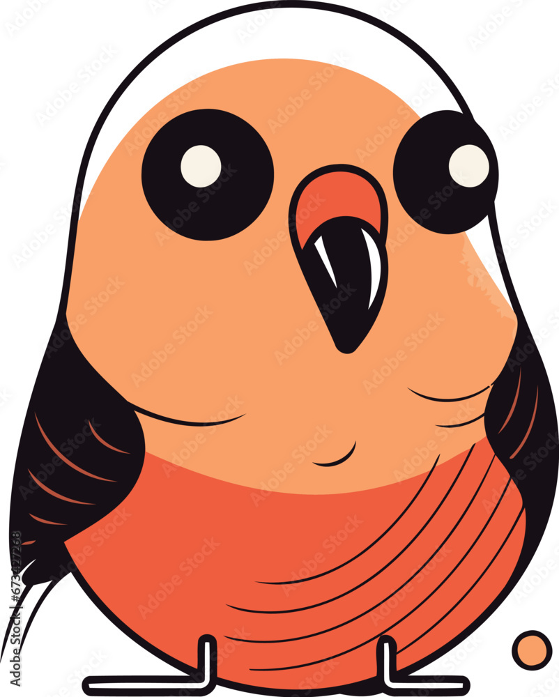 Obraz premium Cute cartoon bird isolated on a white background. Vector illustration.