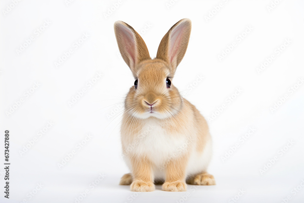 Obraz premium Rabbit Isolated On White, Rabbit On White Background, Rabbit