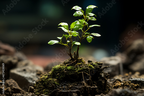 Young Plant Growing In Sunlight