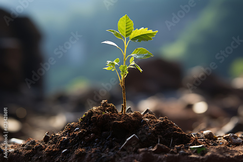 Young Plant Growing In Sunlight