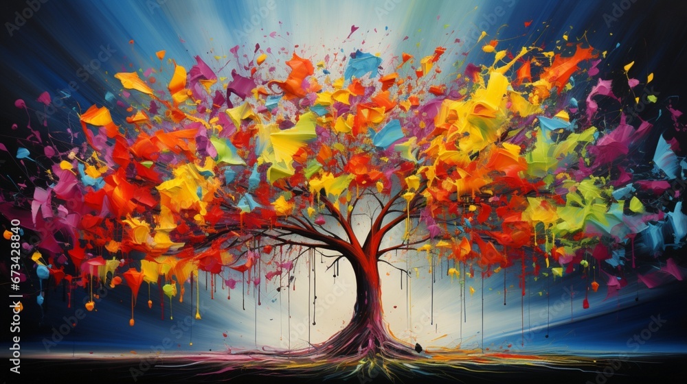 An explosion of color, an abstract canvas painted with the essence of life itself, a vibrant canvas of humanity.