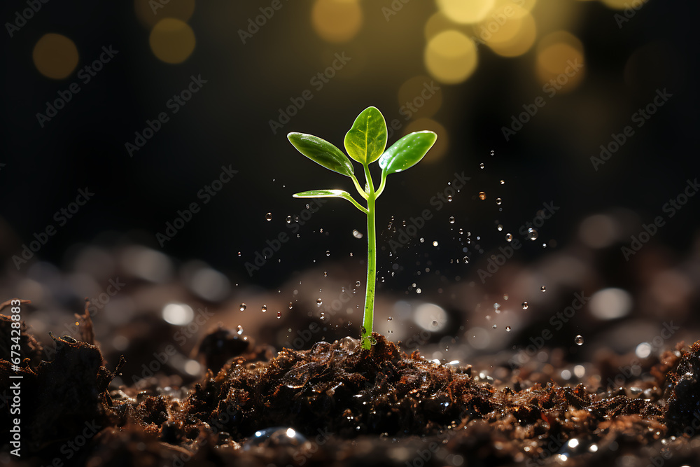 Young Plant Growing In Sunlight Young Plant Growing In Sunlight