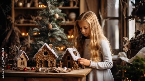 room decorated for christmas in rustic style