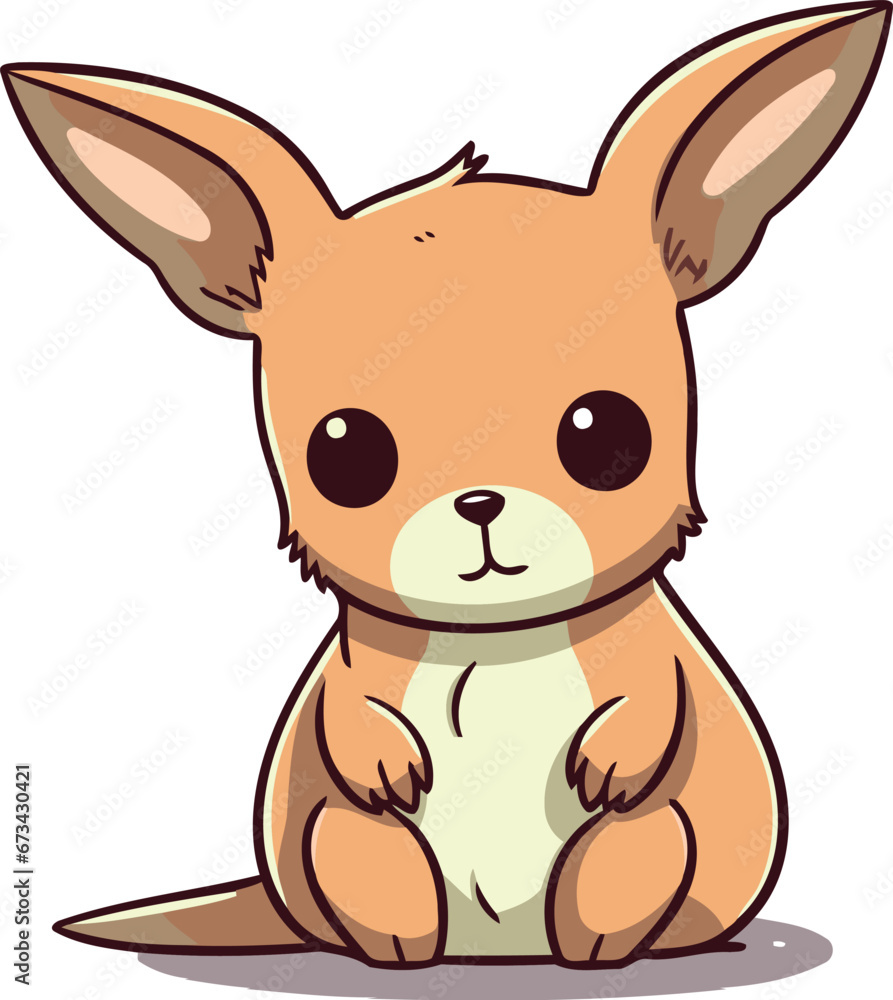 Cute kangaroo isolated on a white background. Vector illustration Cute kangaroo isolated on a white background. Vector illustration