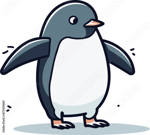 Penguin icon. Cartoon illustration of penguin icon for web design photo