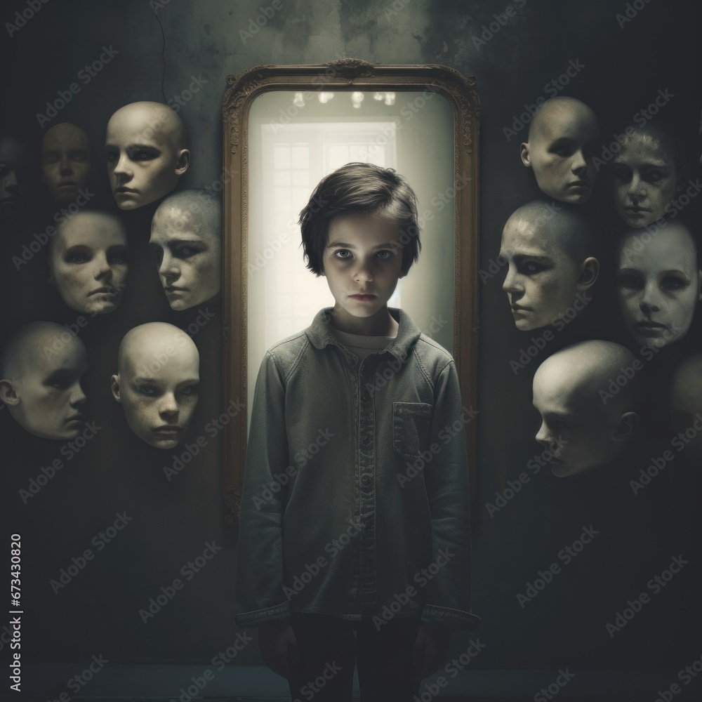 portrait of a teenager with mental disabilities