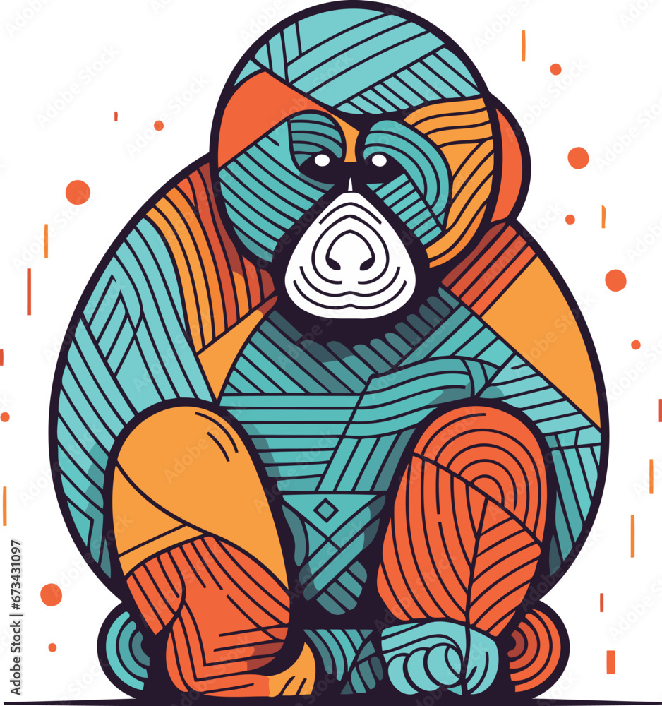Gorilla. Hand drawn vector illustration in doodle style. Gorilla. Hand drawn vector illustration in doodle style.