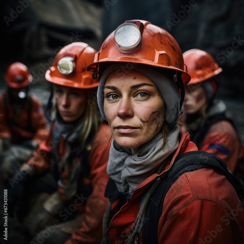portrait of a woman workers at the mountain mine
