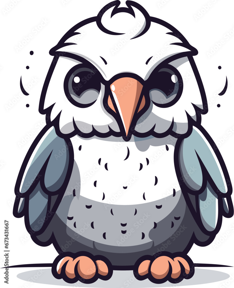 Fototapeta premium Cute owl isolated on a white background. Vector illustration. eps 10