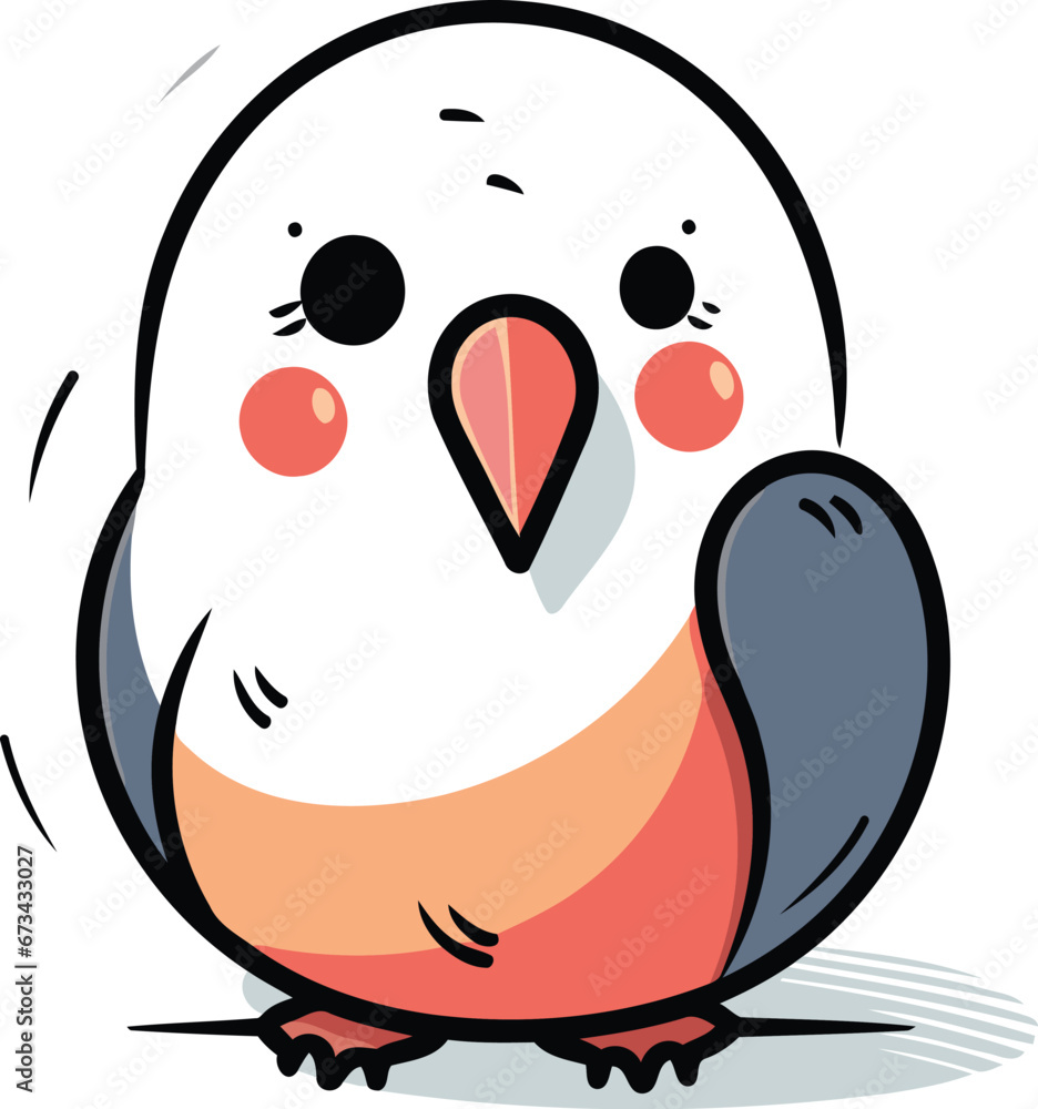 Vector illustration of cute cartoon parrot. Isolated on white background. Vector illustration of cute cartoon parrot. Isolated on white background.