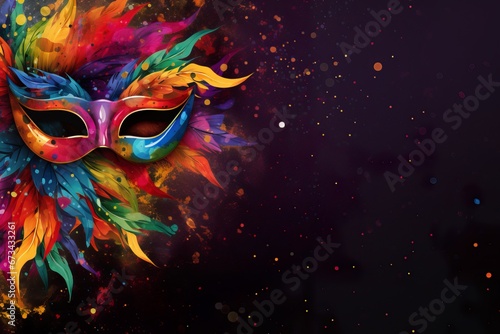 Venice Carnival Masks on Vibrant Background
