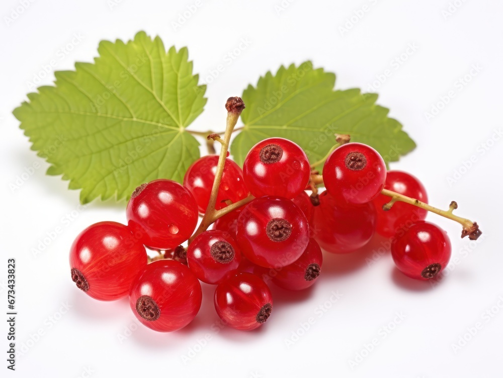 Bunch of Red Currant on White Background