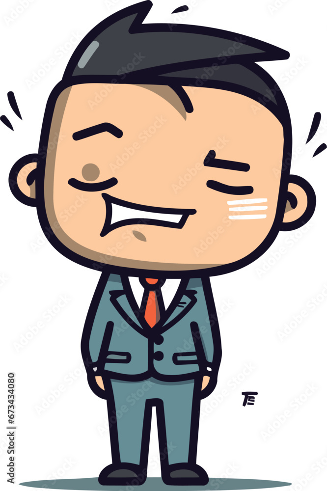 Smiling Businessman Cartoon Vector Illustration Smiling Businessman Cartoon Vector Illustration
