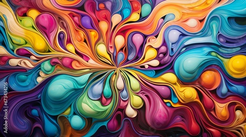 An intricate and vibrant abstract image, a whirlwind of colors that leaves an indelible impression. photo