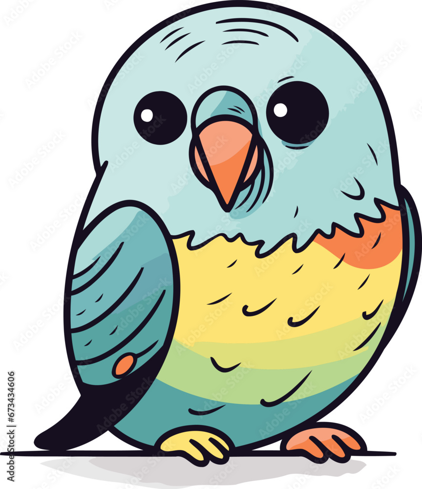 Cute cartoon parrot. Vector illustration isolated on white background. Cute cartoon parrot. Vector illustration isolated on white background.