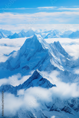 aerial photography mountainscape, landscape