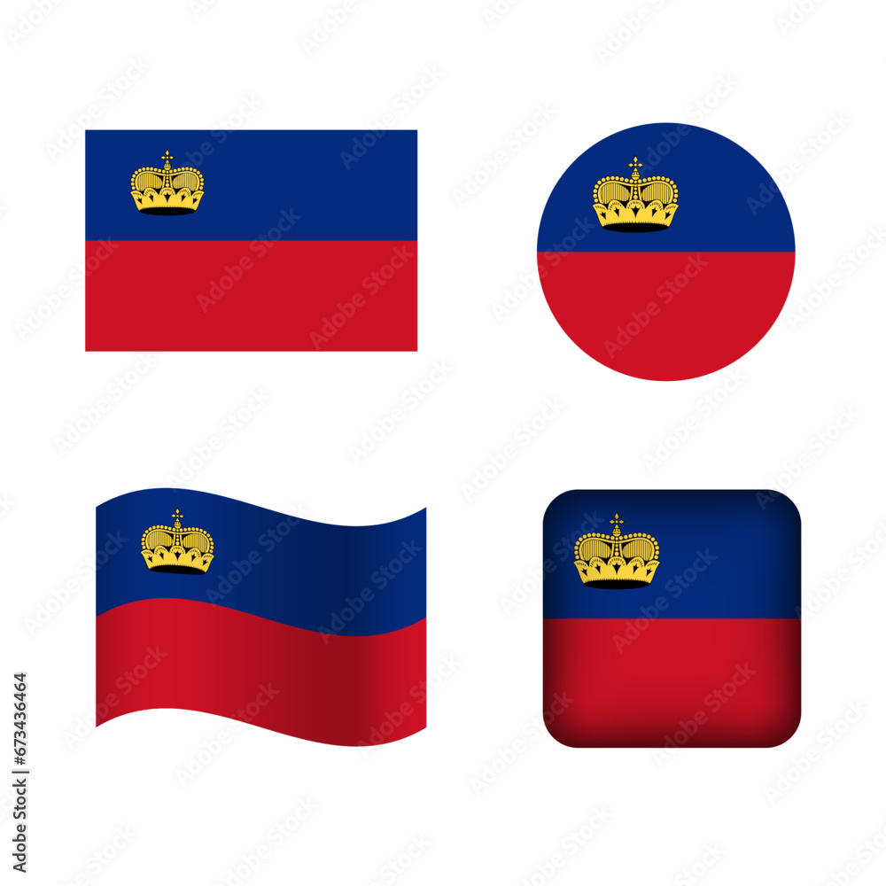 Vector Liechtenstein National Flag Icons Set Vector Liechtenstein National Flag Icons Set