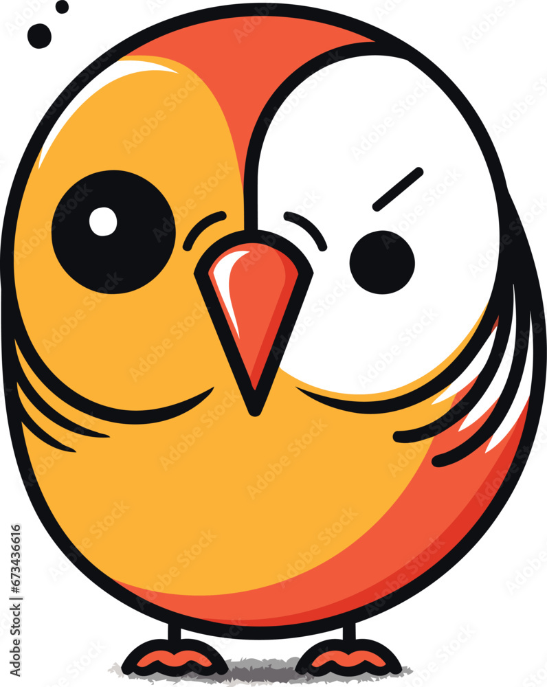 Cute cartoon bird isolated on a white background. Vector illustration. Cute cartoon bird isolated on a white background. Vector illustration.
