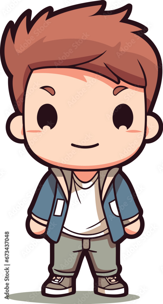Boy Smiling Cute Cartoon Vector Illustration Boy Smiling Cute Cartoon Vector Illustration