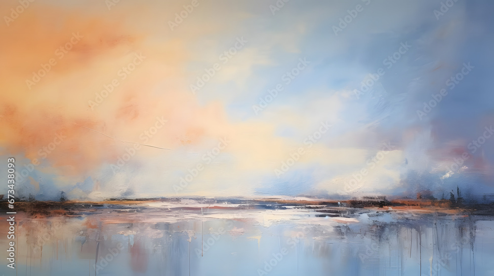 Abstract Landscape Impressions, painting background, wallpaper, generative ai