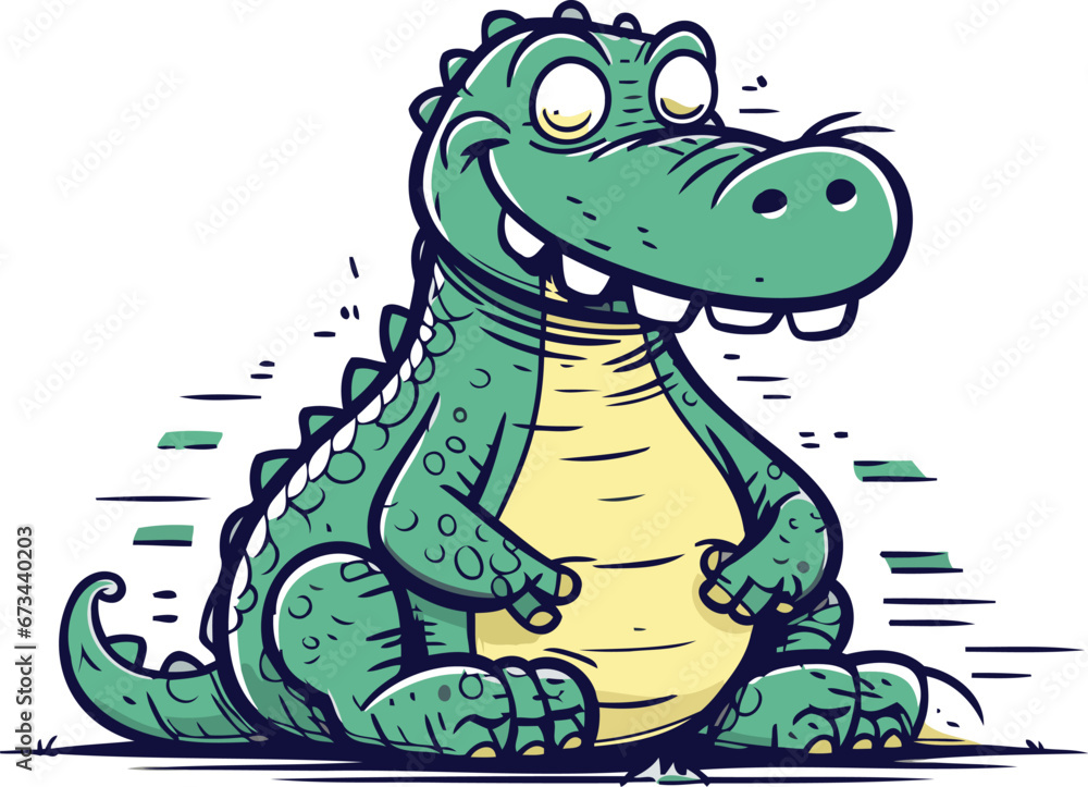 Crocodile. Vector illustration of a cartoon crocodile. Crocodile. Vector illustration of a cartoon crocodile.