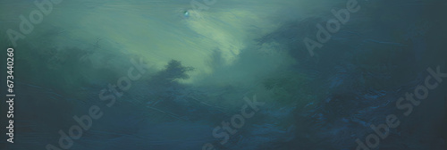 a painting of green and blue colors. Expressive Jade color oil painting background