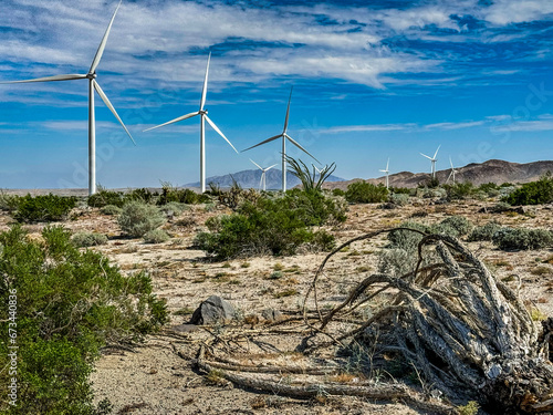 Desert foothills windturbines