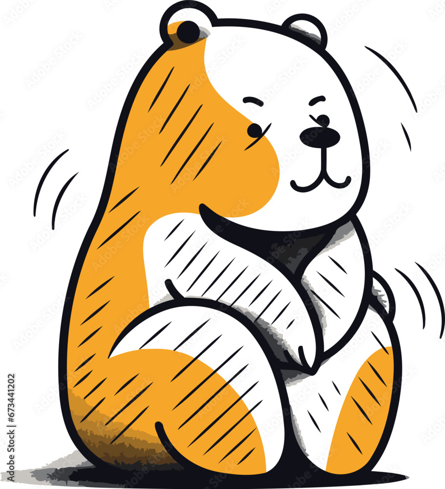 Obraz premium Cute cartoon hamster. Vector illustration isolated on white background.