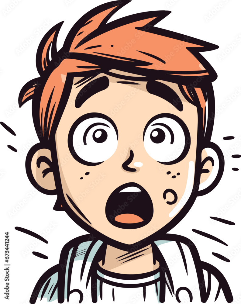 Surprised boy. Vector illustration on a white background. Cartoon style. Surprised boy. Vector illustration on a white background. Cartoon style.